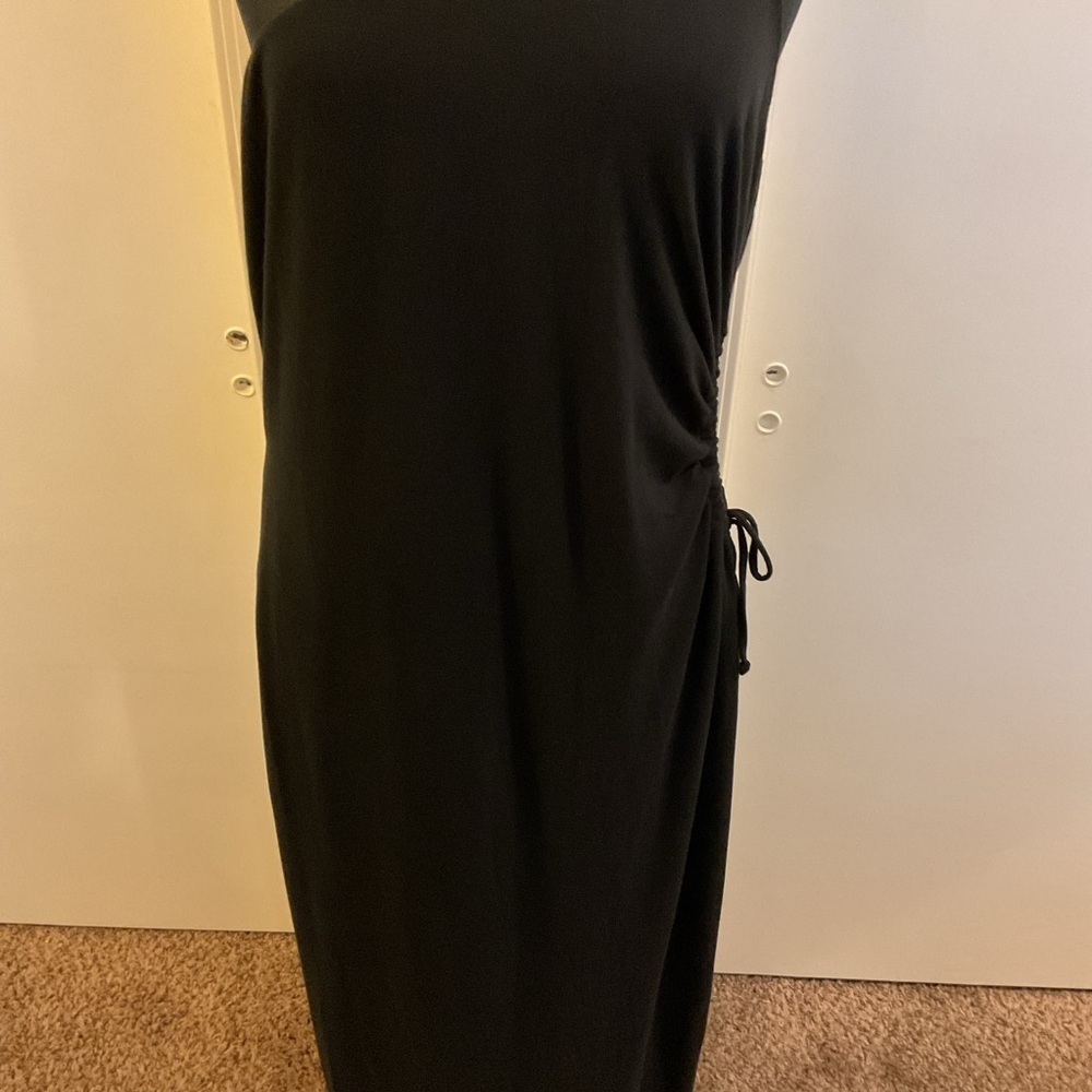 NWT Wild Fable One Shoulder Maxi Dress 2XL Black Hip Cut Out Bodycon Party - Picture 5 of 12